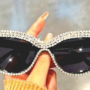 Cat Eye Rhinestone Glasses